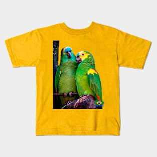 Parrot couple, Brazilian birds Kids T-Shirt